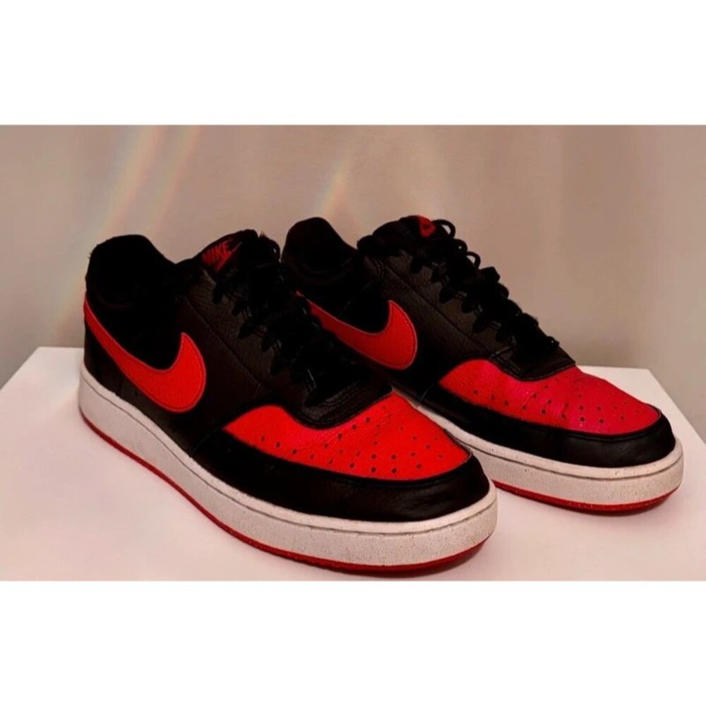 Nike Men’s Size 8 Low Top Court Vision Shoes Red Black